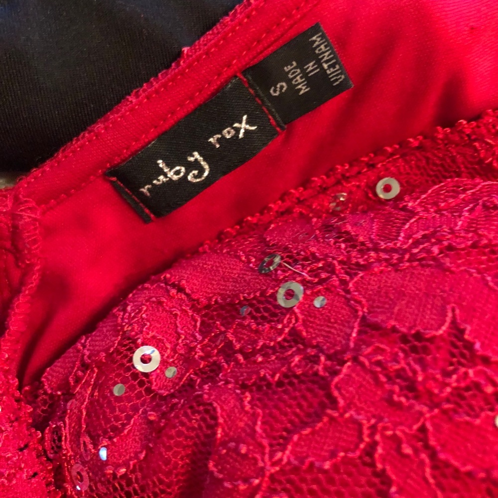 Ruby Rox Red Dress with Sequins - Picture 7 of 13